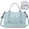 SEAFEW Borsone da Viaggio Extra Grande 50L, Bagaglio a Mano Borsa da Viaggio con Scomparto per le Scarpe, Borsa Sportiva Borsone da Palestra da Weekend,I5-Azzurro