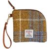 TAILORMAP Harris Tweed - Portamonete in lana con cerniera, per donne e uomini, fatto a mano, Giallo, Motivo artistico a quadri