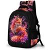 WECECE Zaino Scolastico Fox Ragazzo 7-11 Anni Zaino per Computer Animal Fox Alunni Classe 4 Cartella Scolastica Grande Resistente Gita Scolastica Viaggio School Bag