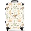 NoBoringSuitcases.com NoBoringSuitcases© Valigia Media Bambini Rigida Trolley Medio Viaggio Aereo | 67x43x25 cm - 4 Ruote Valigie Leggere Bimbo Valigetta Trolly Dimensioni M Dino - Motivo - Colori pastello