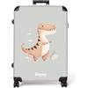 NoBoringSuitcases.com NoBoringSuitcases© Valigia Grande Bambini Trolley Da Stiva Viaggio Rigida | 77x51.5x28 cm - Leggera Ruote Valigie Neonato Bagaglio Suitcase Large XL Dino - Beige - Colori grigi