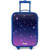 NoBoringSuitcases.com NoBoringSuitcases© Valigia Blu Per Bambini Compatto Bagaglio Ultraleggero | 48x31x19 cm - Trolley A Mano Rigidi LED Ruote Valigie Neonato - Ragazze - Stelle - Galassia - Rosa
