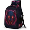 WECECE Zainetti Wolf Ragazza 6-10 Anni Zaino per Computer Wolves Cool Ragazze Classe 4-6 Cartella Scolastica, Durable Resistente Scuola e Tempo Libero School Bag
