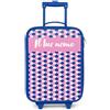 NoBoringSuitcases.com NoBoringSuitcases© Valigia Blu Per Bambini Personalizzato Con Un Nome | 48x31x19 cm - Bagaglio Ultraleggero Bagagli Rigidi LED Ruote Valigie Neonato Bimbi - Ragazze - Scale - Modello - Rosa