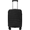HULIXE-Valigia 55x40x20 cm Bagaglio a Mano Compatibile Ryanair, EasyJet, ITA Airways, Air France, KLM, Trolley Rigido in Polipropilene Ultra Resistente, 4 Ruote 360° S/M/L (Nero, S (55x40x20cm))