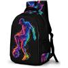 WECECE Zaino Scuola Football Bambine 6-10 Anni Zaino Scolastico Colourful Soccer Alunni Classe 1-3 Cartella per Studenti Moderno Durable Ritorno a Scuola Backpack