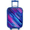 NoBoringSuitcases.com NoBoringSuitcases© Valigia Blu Per Bambini Compatto Bagaglio Ultraleggero | 48x31x19 cm - Trolley A Mano Rigidi LED Ruote Da Viaggio - Ragazze - Neon - Strisce - Astratto - Rosa