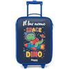 NoBoringSuitcases.com NoBoringSuitcases© Valigia Blu Per Bambini Personalizzato Con Un Nome | 48x31x19 cm - Bagaglio Ultraleggero Trolley A Mano Rigidi LED Ruote Valigie Bimbi - Ragazzo - Dinosauro - Verde - Razzo