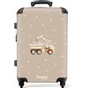 NoBoringSuitcases.com NoBoringSuitcases© Valigia Medio Bambini Trolley Media Rigida Da Viaggio | 67x43x25 cm - Ruote Valigie Bagaglio Trolly Leggera Valigetta M Bagagli Camion ribaltabile - Giallo - Pois - Motivo