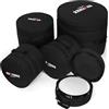 OUUTMEE Set di 5 sacchetti imbottiti da 10 mm per tom da 12 pollici, 33 cm Tom, 14 | Set di custodie per batteria portatili da 33 cm Tom, 14 Snare, 16 Floor Tom, 22 Bass Drum Case Cover per stoccaggio e