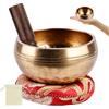 BYZESTY, campana tibetana tibetana, diametro 8 cm, con cuscino, per rilassare e meditazione