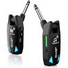 JOYO Sistema per chitarra wireless UHF trasmettitore ricevitore 6 canali <2ms bassa latenza 45,7 m lungo raggio ricaricabile per chitarra basso 6,35 mm mono audio cordless (JW-08)
