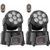 Yespick 2 pezzi Teste Mobili LED 105W Wash Luci da Discoteca 7 LEDs RGBW Palco Luce di Scena con Telecomando DMX per Bar Casa Feste Spettacoli Concerti