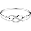 JewelryPalace Bracciale Donna Infinito Argento 925 con Cubica Zirconia, Amore Eterno Braccialetto Donna con Pietra a Taglio Rotondo, Bracciali Rigidi in Ottone Anniversario Set Gioielli Donna