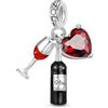 GNOCE Ciondolo Cuore Triplo Ciondolo Argento 925 Gioielli Regalo Fit Catena Serpente Bracciali Collana per Donne Ragazze