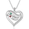 kaululu Collana da donna personalizzata con Incisione dei Nome Ciondolo di Cuore Collana di Famiglia con Pietra di Nascita per Mamma Regali per Festa Della Mamma Gioielli Donna