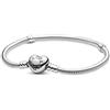 PANDORA Icons - Bracciale in argento, con maglia snake e chiusura a cuore