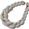 CLSSLVVBN Collana girocollo vintage da donna, catena grossa, pendenti con colletto lungo, ornamento di moda per matrimoni e compleanni, Bianco