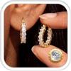 Roheafer Orecchini Cerchio Argento 925 per Donna | Ipoallergenici Oro 14K Placcato Orecchini con Cubic Zirconia, Leggeri Huggie Cerchio Gioielli Regali 20mm(Clear-G)
