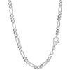 NKlaus Collana ro, 38-80 cm, in argento 925, 3 + 1 maglie larghe 3 mm, catena in argento