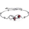 POPLYKE Braccialetto in Argento Sterling con Perle a Forma di Orca Assassina, Regolabile, Gioiello per Donne, Regalo di Compleanno.., 22.98 centimeters, Argento sterling, Nessuna pietra preziosa