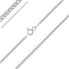 PLANETYS - Catenina Argento Sterling 925 Rodiato Modello Barbazzale (Grumetta) Piatta Larghezza: 1.5 mm Lunghezza: 40-45-50-55-60-65-70 cm