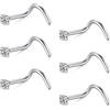 FECTAS 20G Piercing Naso Anello Acciaio Inossidabile Donna Uomo Nose Stud Ring Screw Piercing Naso 2,5mm Diamond CZ Nostril Piercing Argento