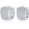 Bling Jewelry Orecchini A Cerchio Huggie In Zirconia Cubica Micro Pave CZ Da Sposa Per Donne Adolescenti, Matrimoni, Prom, Feste Formali, Placcati In Oro Giallo, Rosa, Nero E Argento.
