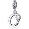 LaMenars Ciondolo con Lettera Dell'alfabeto in Argento Sterling 925 Charm Bead con A alla Z Pendente con Zirconia Cubica Compatibile con Pandora e Europei Bracciale Collane da Donna (Letter A)