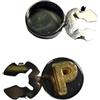 BLUSUPERSHOP COPPIA COPRIBOTTONI art70 base brunito nero,PERSONALIZZATI, 1 INIZIALE col. ORO semplice per COPRI BOTTONI x CAMICIA O POLSINI UNISEX gemelli