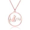 QIAN0813 Collana girocollo da donna con ciondolo a forma di cucciolo di pastore tedesco, ECG, battito cardiaco, zampa, gioiello da donna, Acciaio inossidabile