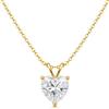 Hello Diamond Collana da donna in argento sterling 925, 45 cm, con ciondolo a forma di cuore, moissanite