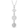 Only faith Collana con nodo di strega con tetragramma in argento Sterling 925 italiano, catena lunga 45 cm, amuleto tripla protezione di San Benedetto, Piccolo, Argento, Non è una pietra preziosa
