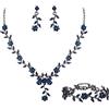 Clearine Set di gioielli da donna per feste, balli e ciondoli a forma di fiore, con cristalli