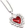 Shopping Cat Bijoux Collana Lunga Cuore Sacro Smaltato Rosso - Acciaio Inossidabile