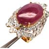 PNG Anello Donna PNG Argento Sterling 925 Rubino Rosso Zircone Due Tinti Mis. 5.5