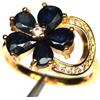 PNG Anello in Argento Sterling 925 con Zaffiro Blu e Zirconi Cubici Mis. 6.25