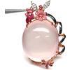 PNG Spilla Pendente In Argento 925 Con Quarzo Rosa Zaffiro Rubino Zircone Two Tone