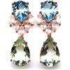 PNG Orecchini Perla In Argento Sterling 925 Placcato Oro Rosa con Quarzo Verde