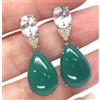 PNG Orecchini Pendenti Argento 925 con Agata Verde, Topazio e Peridoto 13x17mm