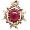 PNG Spilla in Argento Sterling 925 con Rubino Rosso e Zircone Two Tone 16 x 19 MM