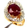 PNG Anello In Argento Sterling 925 Placcato Oro 18K E Oro Bianco Rubino Ovale