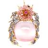 PNG Spilla 925 Silver 22 x 22 MM Con Quarzo Rosa, Rubino, Zaffiro & Zircone