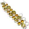 "Fatto a mano" Bracciale in argento sterling 925 con pietre preziose citrine e quarzo...