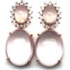 PNG Orecchini Pendenti In Argento 925 con Quarzo Rosa e Topazio Bianco, 22 x 27 mm