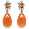 PNG Orecchini In Argento Sterling PNG Con Agata Arancione 14x22mm Zircone E Citrino