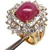 PNG Anello In Argento Sterling 925 Rosso Ruby E Zircon Two Tone 9x11 MM Misura 5