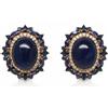 PNG Orecchini Huggie In Argento Sterling PNG Zaffiro Blu E Zircone, 17 x 23 mm