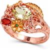 PNG Anello In Argento Sterling 925 Con Quarzo Limone Zaffiro Smeraldo, Mis 8.25
