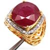 PNG Anello Due Toni in Argento Sterling 925 con Rubino Rosso e Zircone, Mis. 6.25